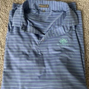 Peter Millar Lavender and Mint Striped Polo